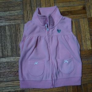 Carter’s Pink Sleeveless Fleece Vest with Heart Detail